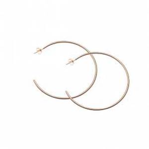  Γυναικεία σκουλαρίκια Art 01939 κρίκοι ατσάλι 316L ροζ-χρυσό 3,5cm